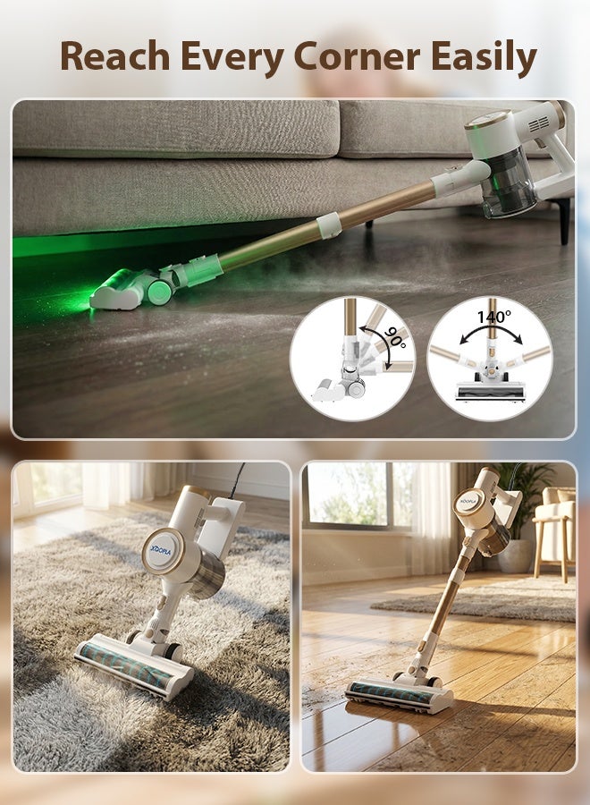 Xoopla 28KPA Corded Vacuum Cleaner, With Electric Rolling Brush, 7M Power Cord, 33000RPM Motor, 3-Stage Filtration, 800ML One-Click Dust Cup, Adjustable 2-Section Tube Stick Vacuum, LED Dust Light, Lightweight Handheld Vacuum for Home Pet Hair Carpet Hard Floor - Image 4